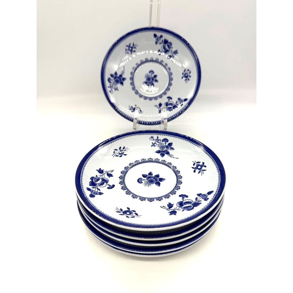 Spode Gloucester Blue Fine Stone Y2989 Set of 6 Saucers 5 5/8"